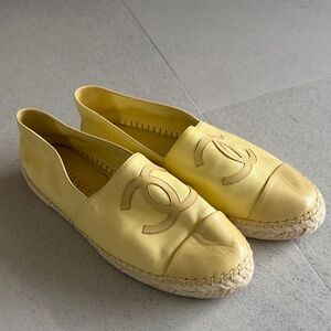 CHANEL Yellow Espadrilles
